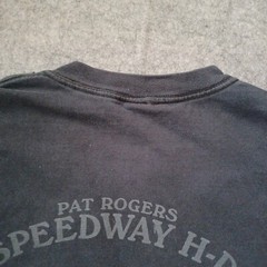Vtg Harley Davidson T Shirt Mens Black L Logo Pat Rogers Speedway Motorcycle Y2K