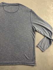 Orvis Shirt Mens Medium Blue Striped Slub Long Sleeve Casual Tee