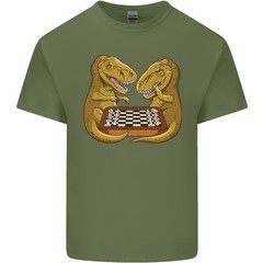 Chess T-Rex Dinosaur Mens Light Cotton T-Shirt