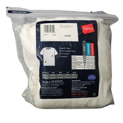 Hanes Men Medium 4 Pack White T-Shirts Tagless ComfortSoft FreshIQ Cotton