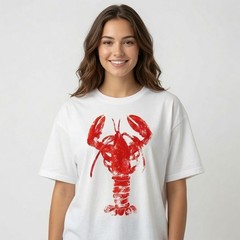 Vintage Lobster T Shirt Retro Coastal Beach Graphic Tee Summer Birthday Gift Wom