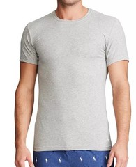 3 PACK POLO RALPH LAUREN STRETCH SLIM FIT COTTON GRAY BLACK CREW NECK T SHIRTS