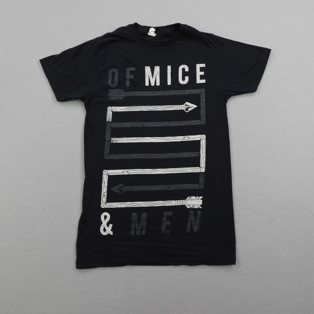 Of Mice and Men Shirt Men Small Black Arrow Metalcore Hardcore Band Bay Island