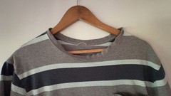 Patagonia Men’s M Striped Crew Neck Short Sleeve Cotton Shirt. Heavy wear.