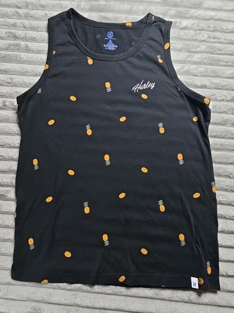 Hurley Men’s The One & Only Graphic Tank Top Soft Cotton Pineapple Tank Size Med