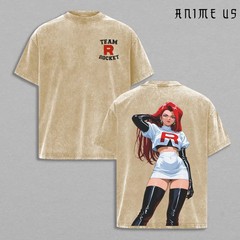 Jessie James Team Rocket Vintage Anime Graphic Tee Double Sided Tee