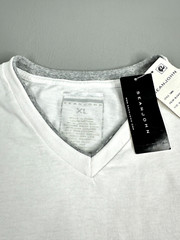 Vintage Sean John V-Neck Shirt Mens XL White Short Sleeve New