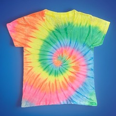 *New* 3XL & 4XL Handmade Tie Dye, Tropical Rainbow Pastel, Crew or V-Neck