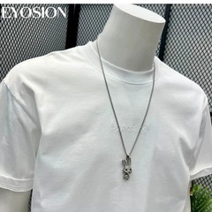 Men High Street Letter Patch Embroidered T-Shirt Rivet Heavy Weight Casual Tee