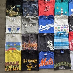 60 Piece Vintage T Shirt Wholesale Bundle Lot Graphic Tees 80s 90s Y2K