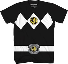 Mighty Morphin Power Rangers Red Blue Pink Green Black Halloween Costume Tee