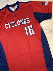 Alleson Athletic Cyclones #16 Baseball Team Men’s Size Medium Red Jersey