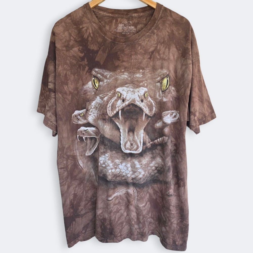 The Mountain Rattlesnake Tie Dye Tee Mens XL Brown Shirt Nature Animals Outdoors