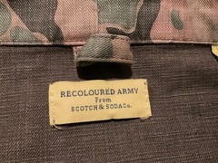 RECOLOURED ARMY SCOTCH & SODA TWILL CAMO BUTTON UP LONG SLEEVE ( MENS L ) AS IS