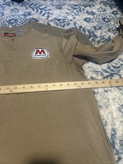 Bulwark Shirt Mens XL-LN Tan FR Flame Resistant Henley Work Long Sleeve Stretch