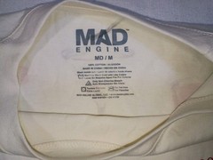 NWT Mad Engine Broken Hearts Social Club Medium White Cotton Graphic Crew Neck