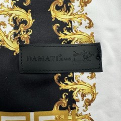 Damati Los Angeles Lion Shirt Mens Small White Gold Black Polyester Viscose