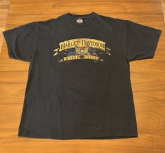 Harley Davidson T-Shirt Eagle Men L/XL Black Chattahoochee Georgia 2007 USA Made
