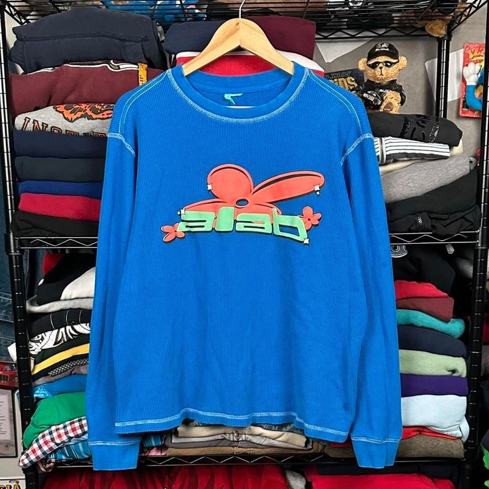 Y2K Alab Zumiez Blue Skater JNCO Style Long Sleeve Thermal Size XL