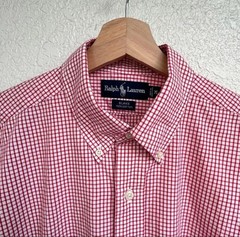 Ralph Lauren BLAKE Gingham Check Shirt M 90s Vintage Used For 14Y+ Japan