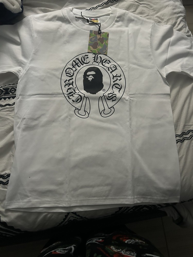 BAPE x Chrome Hearts Ape Head Horseshoe T-Shirt White NWT Brand New Size M