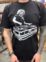 Jerry Garcia DJ shirt phish grateful dead rock punk led zeppelin rolling stones