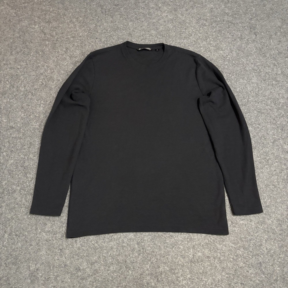 Travis Mathew Cloud Waffle Shirt Size XL Crewneck Textured Knit Long Sleeve Blk