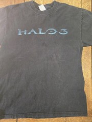 Vintage Y2k Halo 3 T-Shirt Sz Med Xbox 360 Video Game Promo Black Master Chief