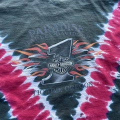 Vintage Harley Davidson Tie Dyed “PARADISE” Tigard, Oregon T-Shirt Size X-Large