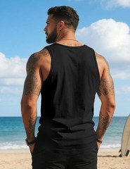 Mens Graphic Tank Tops Sleeveless Muscle Shirts Beach Palm Tree Hawaiian Gym Wor