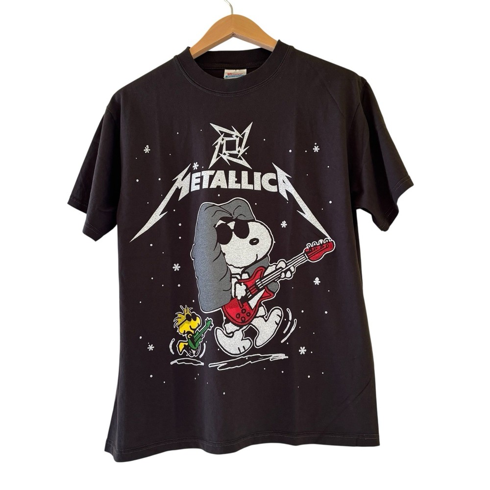 Metallica Snoopy Woodstock Parody Band T-Shirt Modern Size Large Cartoon