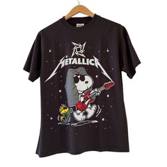 Metallica Snoopy Woodstock Parody Band T-Shirt Modern Size Large Cartoon