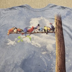 VTG AOP The Mountain T-Shirt Tie Dye Birds on Tree Branch Unisex Adult Size 2XL