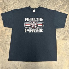 Vintage “Fight The Power” Y2K Rufnek T-Shirt Black XXL Hardcore