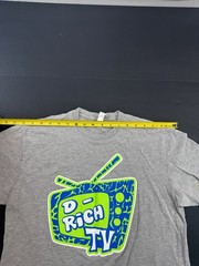 D-Rich TV Television Retro T-Shirt Mens Medium Next Level Graphic Print Gray