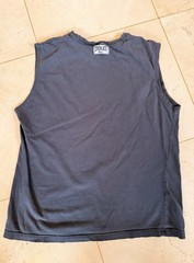 Vintage Everlast Muscle Shirt—Embroidered Logos—Faded Black Men’s Size Large