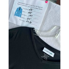 Lacoste Mens Black Pima Cotton V-Neck Long Sleeve T-Shirt Regular Fit XXL FR 7