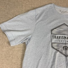 TravisMathew Shirt Mens 3XL Light Blue Est 2007 Logo Graphic Tee Tagless Jersey