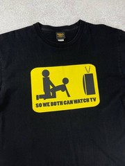 Vintage Changes “So We Both Can Watch Tv” Sex Logo Humor T-Shirt Size L