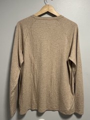 Faherty Mens Cloud Cotton Long Sleeve Henley Shirt Pima Cotton Beige Tan Size XL