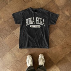Bora Bora French Polynesia Retro Varsity Letters Beach Print Tee