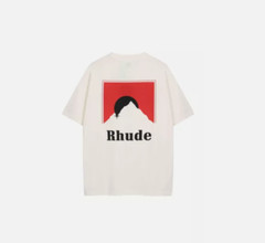 NEW Men Women RHUDE High Quality Loose Leisure Cotton Short Sleeve T-Shirt S-XL