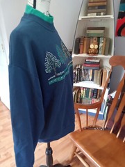 Womens Vintage Morning Sun Winter Scene Sweatshirt (Made in USA) (Blue, L)