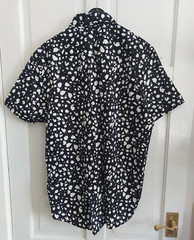 V By Very Mens Cotton Animal Print Party Shirt – Black White Size Uk Large L