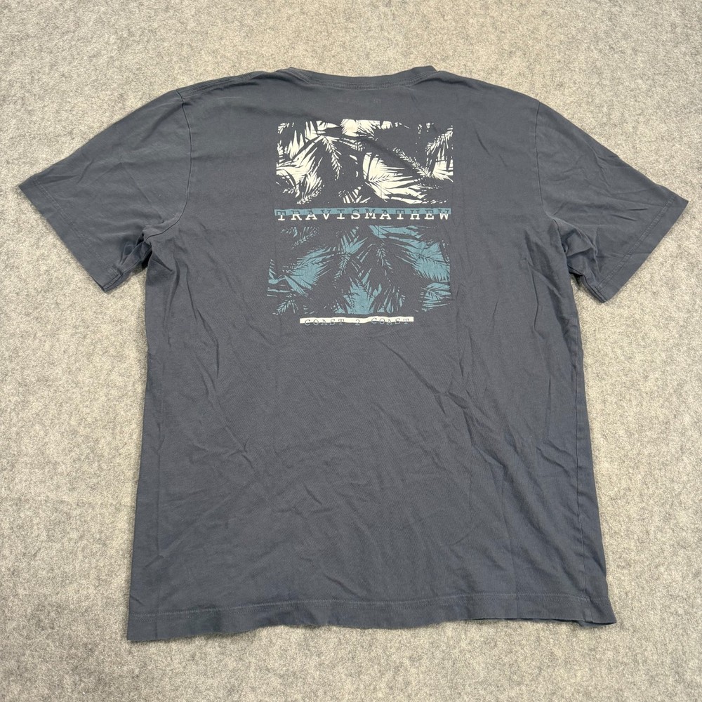 Travis Mathew Navy Blue Graphic Short Sleeve T-Shirt Men’s Size Large