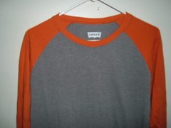 Levi’s Adult XL Cotton/Poly Blend Gray/Burnt Orange Long Sleeve Shirt