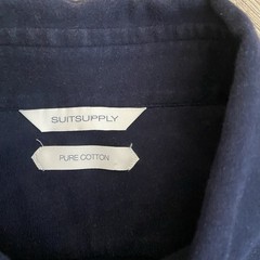 Suit Supply Extra Slim Fit Polo Shirt Pure Cotton Navy Blue Mens 41/42 16/16.5