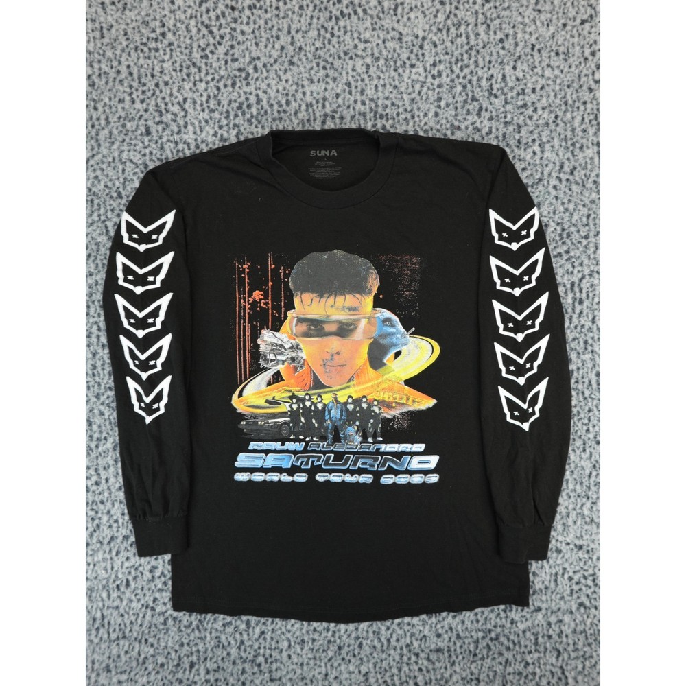 Rauw Alejandro Saturno World Tour 2023 Long Sleeve Shirt Black Mens Large SUNA