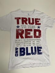 Way to Celebrate Americana True Red White Blue T-Shirt Size S/CH 34-36