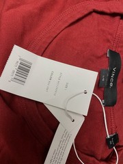 $80 Vince Men’s Red Solid Garment Dye Short Sleeve Cotton Crew T-Shirt Size L